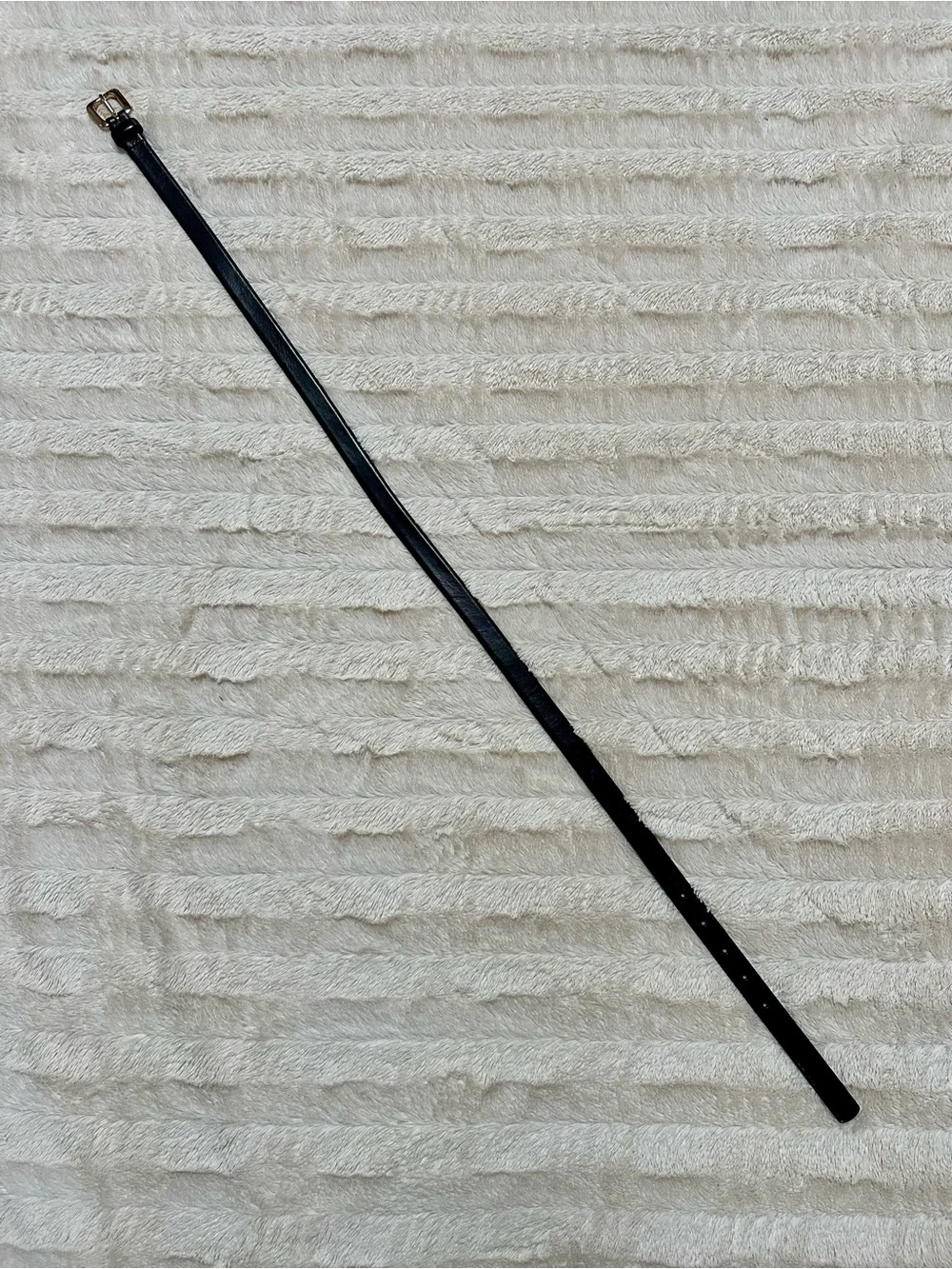 Massimo Dutti Skinny Leather Belt with Square Buckle